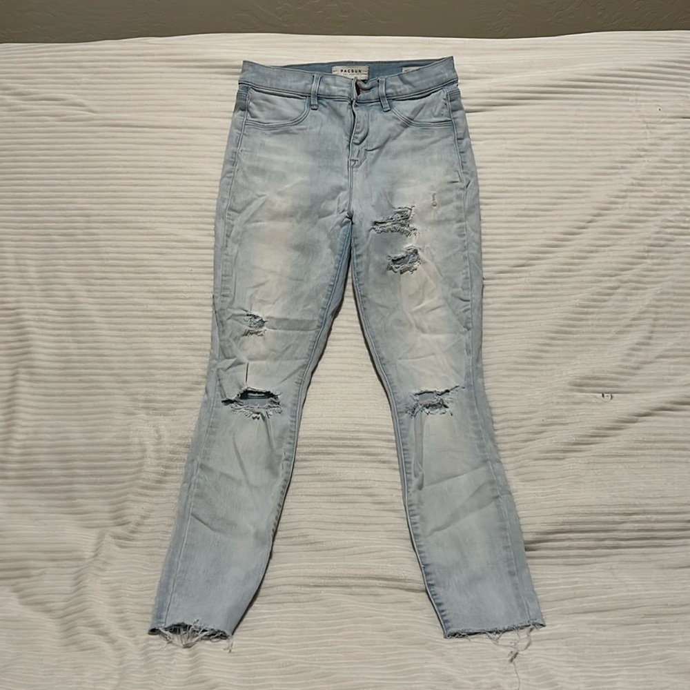 PacSun Women’s Size 27 Ankle Jeggings Distressed Light Wash
